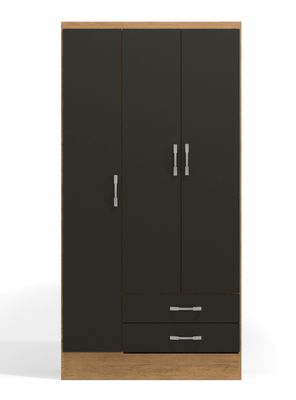 Imagen 1 del producto Clóset Leticia 3 Puertas 2 Cajones Freijó Negro