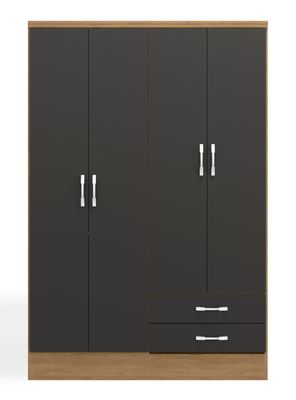 Clóset Josefa 4 Puertas 2 Cajones Freijó Negro