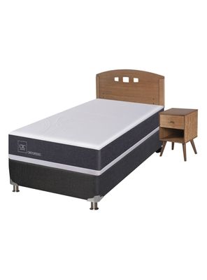 Box Spring New Ortopedic B5 Black 1 Plaza + Set New Gales Sin Textil