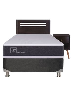 Imagen 2 del producto Box Spring New Ortopedic B5 Black 1 Plaza + Set New Munich Sin Textil