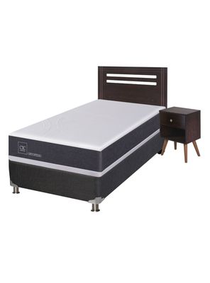 Box Spring New Ortopedic B5 Black 1 Plaza + Set New Munich Sin Textil