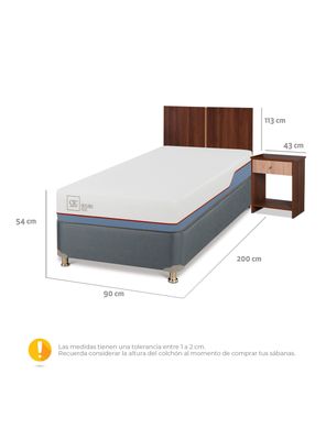 Imagen 2 del producto Cama Americana Excellence Plus 1 Plaza + Set de Muebles Stylo