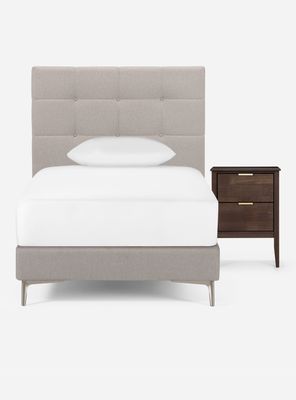 Imagen 2 del producto Set Muebles Respaldo 1 Plaza + Velador Issey Niebla