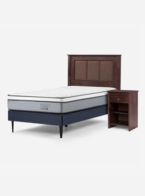 Cama Europea Indie 1 Plaza + Set Muebles Rachel