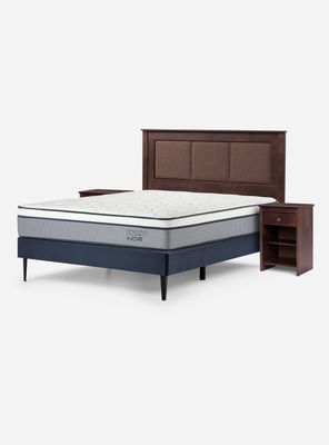 Cama Europea Indie 2 Plazas + Set Muebles Rachel
