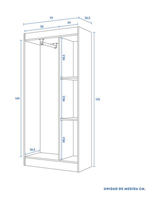 Imagen 2 del producto Clóset Pasco 3 Puertas Chocolate