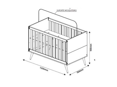 Imagen 2 del producto Cuna Kidscool Madera Gold Blanca