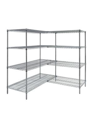 Estante Acero Cromado en L 152 x 152 x 160 cm 4 Repisas