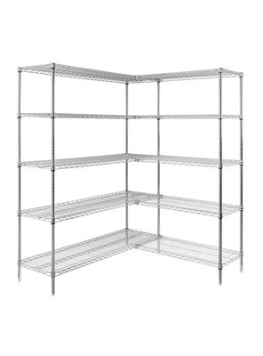 Estante Acero Cromado en L 152 x 137 x 188 cm 5 Repisas