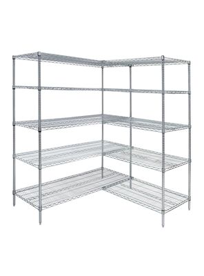 Estante Acero Cromado en L 152 x 152 x 188 cm 5 Repisas