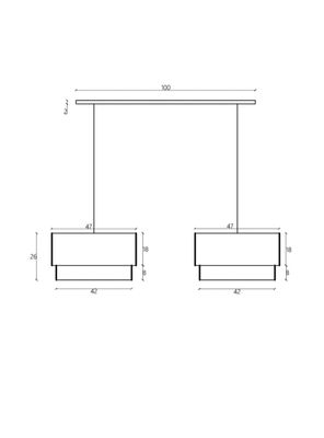 Imagen 2 del producto Lámpara Diseño 3 Colgante Negra con Tapa Doble