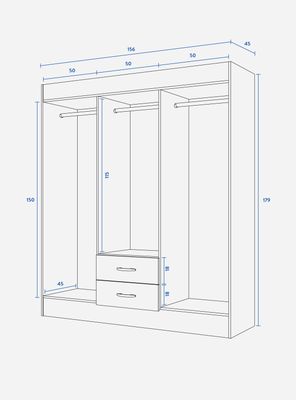 Imagen 2 del producto Set Muebles Dormitorio Clóset Trancura + Librero Sucre