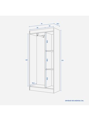 Imagen 2 del producto Set Muebles Dormitorio Clóset Pasco 3P + Escritorio 1C 1P