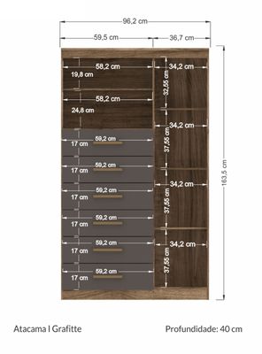 Imagen 2 del producto Cómoda Maraba 6 Cajones 1 Puerta Atacama Grafito