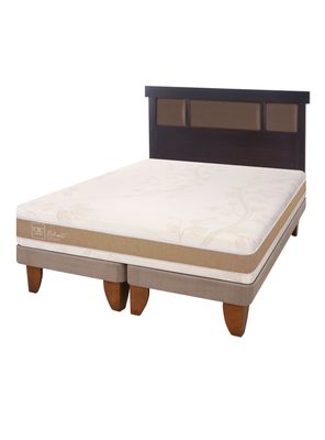 Cama Europea Rilassati Infinity 2 Plazas Base Dividida + Respaldo New Dublin Chocolate