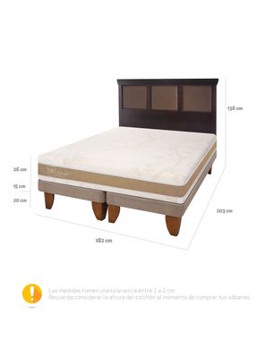 Imagen 2 del producto Cama Europea Rilassati Infinity King Base Dividida + Respaldo New Torino Chocolate