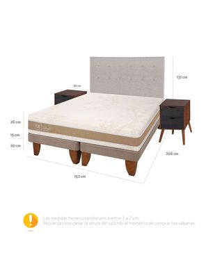 Imagen 2 del producto Cama Europea Rilassati Infinity 2 Plazas Long Base Dividida + Set Muebles Tigris Gris