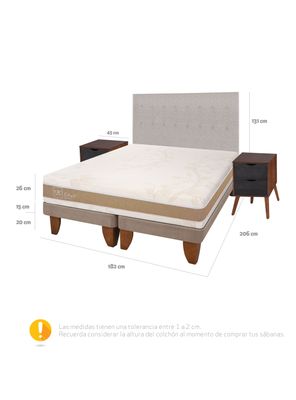 Imagen 2 del producto Cama Europea Rilassati Infinity King Base Dividida + Set Muebles Tigris Gris