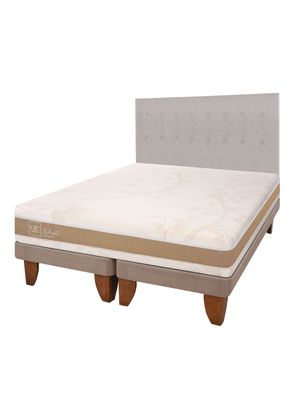 Cama Europea Rilassati Infinity King Base Dividida + Respaldo Tigris Gris