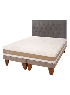 Cama Europea Rilassati Infinity 2 Plazas Long Base Dividida + Respaldo Kavery Grafito