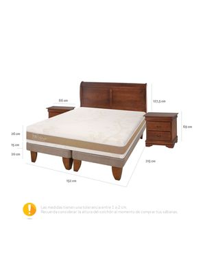 Imagen 2 del producto Cama Europea Rilassati Infinity 2 Plazas Long Base Dividida + Set Muebles Miro Café