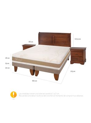 Imagen 2 del producto Cama Europea Rilassati Infinity King Base Dividida + Set Muebles Kavery Miro Café