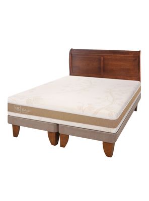 Cama Europea Rilassati Infinity 2 Plazas Base Dividida + Respaldo Miro Café