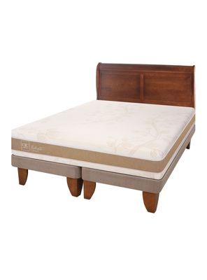 Cama Europea Rilassati Infinity King Base Dividida + Respaldo Miro Café