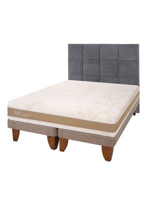 Cama Europea Rilassati Infinity 2 Plazas Long Base Dividida + Respaldo Tamesis Grafito