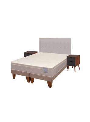 Cama Europea Rilassati King Base Dividida + Set Muebles Tigris Gris