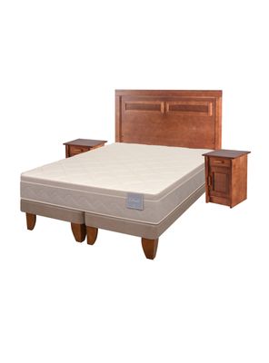Cama Europea Rilassati King Base Dividida + Set Muebles Milan Café