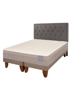 Cama Europea Rilassati 2 Plazas Long Base Dividida + Respaldo Kavery Grafito