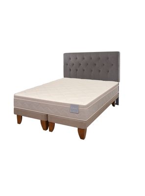 Cama Europea Rilassati King Base Dividida + Respaldo Kavery Grafito