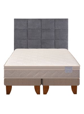 Cama Europea Rilassati King Base Dividida + Respaldo Tamesis Gris