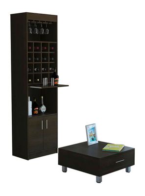 Combo TuHome Living Beijing Wengué Bar Kava + Mesa de Centro TuHome