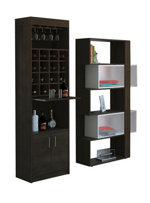 Imagen 2 del producto Combo Living Beijing Wengué Bar Kava + Biblioteca Cubo Wengué