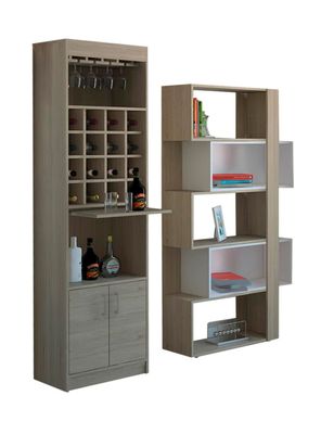 Imagen 1 del producto Combo TuHome Living Beijing Rovere Bar Kava + Biblioteca Cubo Amaretto TuHome