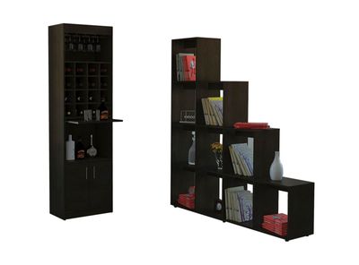 Imagen 2 del producto Combo Living Beijing Bar Kava + Biblioteca Escalera Wengué