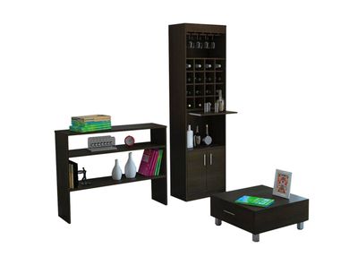 Imagen 2 del producto Combo TuHome Living Beijing Wengué Bar Kava + Arrimo + Mesa de Centro TuHome