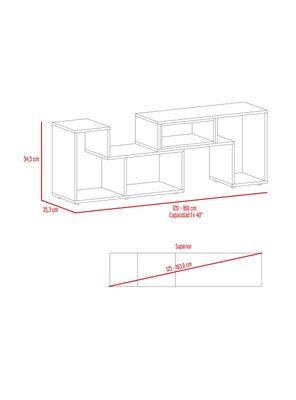 Imagen 2 del producto Combo Living Beijing Rovere Rack Extensible TV 40'' + Biblioteca Escalera + Mesa de Centro