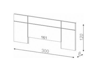 Imagen 2 del producto Respaldo W164 Nogal 120 x 300 cm