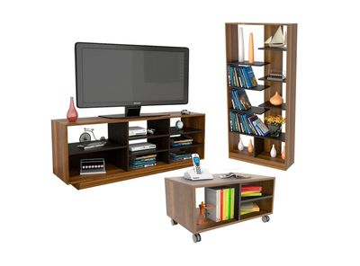 Imagen 2 del producto Combo de Living Classic Rack TV 58'' + Biblioteca + Mesa de Centro