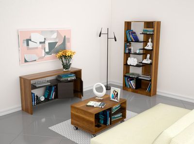 Imagen 1 del producto Combo de Living Classic Biblioteca + Arrimo + Mesa de Centro