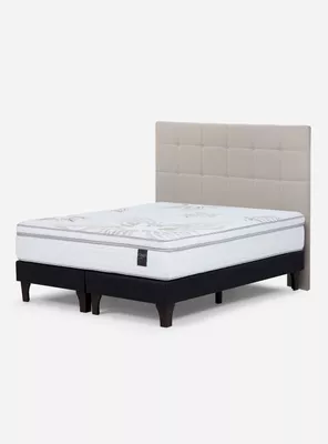 Cama Europea Art 4 King + Respaldo Issey