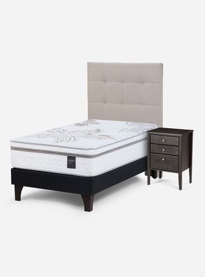 Cama Europea Art 4 1.5 Plazas + Set Muebles Issey