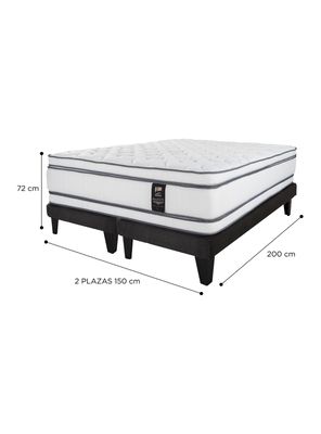 Imagen 2 del producto Cama Europea Majesty 2 Plazas Base Dividida Grafito + Almohada Viscoelástica