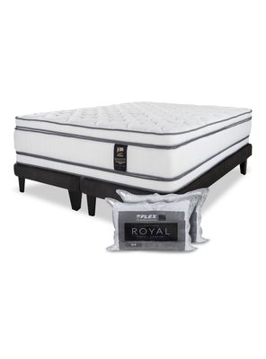 Imagen 1 del producto Cama Europea Majesty 2 Plazas Base Dividida Grafito + Almohada Viscoelástica