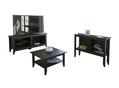 Combo Living Essential Wengué Rack TV 50'' + Mesa de Centro + Arrimo Attimo