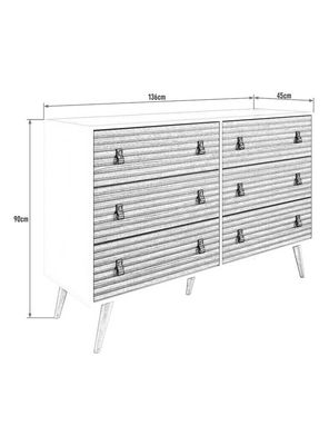 Imagen 2 del producto Cómoda Amber 6 Cajones Negra