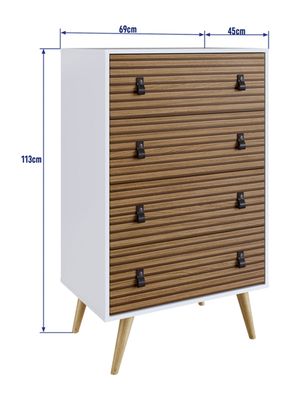 Imagen 2 del producto Cómoda Amber 4 Cajones Blanca